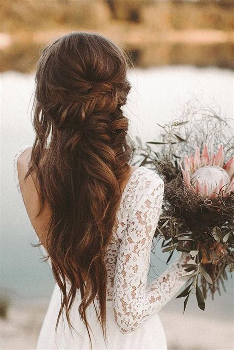 Boho Wedding Hairstyles Long Brown Hair Inspiration Brownhair Boho Bridal Hair Wedding
