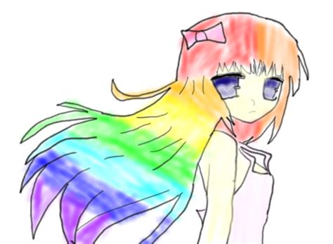 Rainbow Anime Girl By Sneakehfox On Deviantart