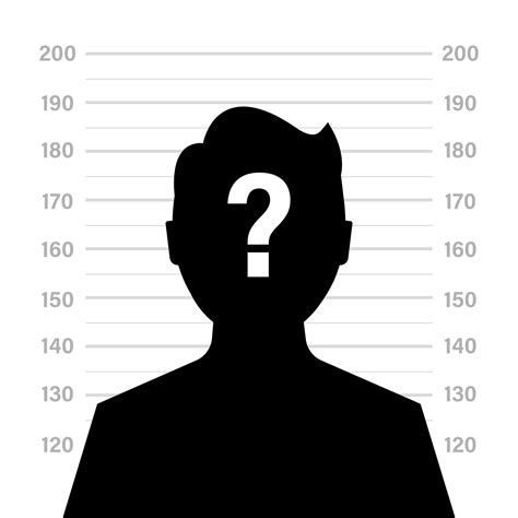 Front View Of The Suspect Silhouette Silhouette Of Anonymous Man With