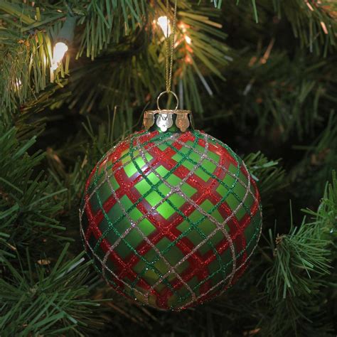Green, hauser medium green, light… cone christmas trees christmas candles christmas lights christmas decorations christmas ornaments christmas windows room decorations christmas items christmas holidays. 3.25" Holiday Moments Red, Green & Gold Plaid Glass Ball ...