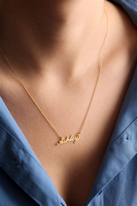 14k Solid Gold Name Necklace Sex And The City Name Necklace