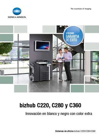 Find everything from driver to manuals from all of our bizhub or accurio products. Km bizhub c360 c280 c220 ds es by Konica Minolta Business ...