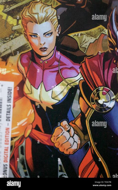 Captain Marvel Comic Book Stock Photo Alamy