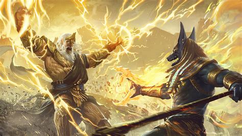 Free Download Wallpaper Of Anubis Lightning Man Warrior Zeus Background
