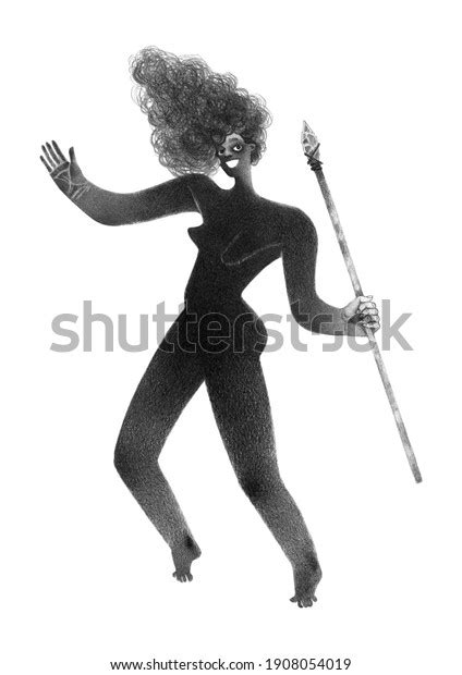 Pencil Drawn Illustration Naked Girl Dancing Stock Illustration 1908054019 Shutterstock