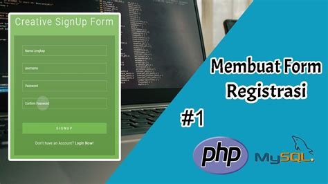 Membuat Form Registrasi Dengan PHP Dan MySQL Belajar PHP Part 1 YouTube