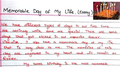 A Best Memorable Day Of My Life Essay Writing In English 2023 Youtube