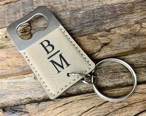 Personalized Leather Keychain For Men Custom Leather Etsy Engraved