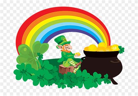 St Patricks Day St Patrick Pot Of Gold At The End Clipart 5895022
