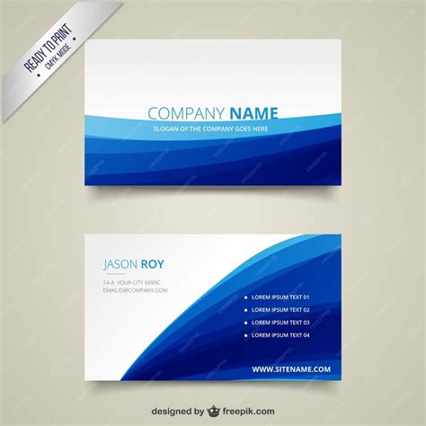 Free Vector Business Card In Blue Tones