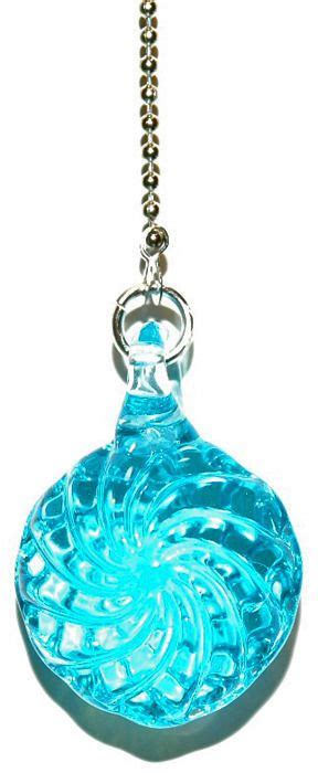 BEAUTIFUL BLUE GLASS SWIRL CEILING FAN PULL FP Unbranded Cheap
