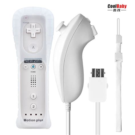2 in 1 Wireless Remote Controller+Nunchuk Control for Nintend Wii Built