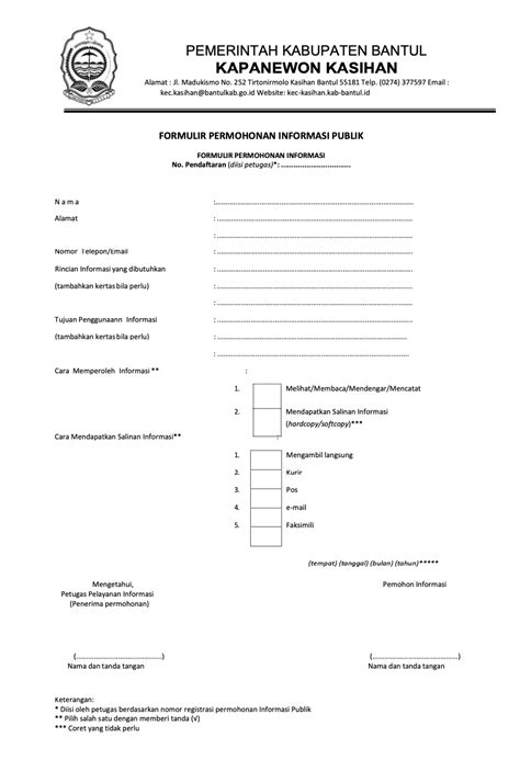 Formulir Permohonan Informasi Dinas Perumahan Rakyat Dan Kawasan My