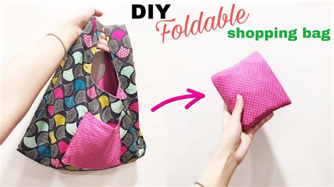 How To Make A Foldable Shopping Bag Diy Reusable Shopping Bag