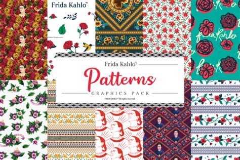 Frida Kahlo Patterns Graphics Bundle Graphic By Frida Kahlo Collection