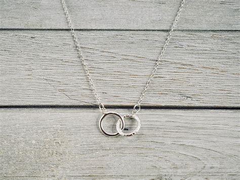 Silver Infinity Necklace Sterling Silver Interlocking Etsy
