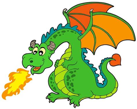 Cartoon Fire Dragon — Stock Vector © Clairev 2344319