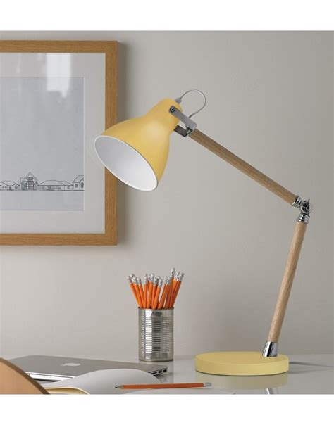 The besk desk lamp with charging abilities. Drake Desk Lamp - Yellow | Wooden Desk Lamp
