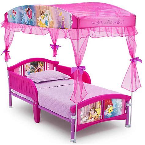 This tent is designed and recommended for toddlers that are above 15 months. Disney® Princess Canopy Toddler Bed in Pink | buybuy BABY