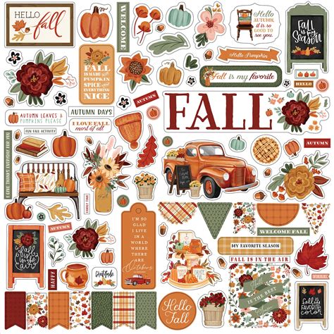 Welcome Fall Cardstock Stickers 12x12 Elements 793888087767