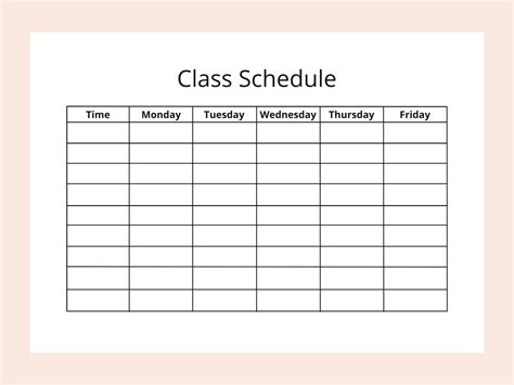 Printable Class Schedule Planner Instant Download Minimalist Weekly