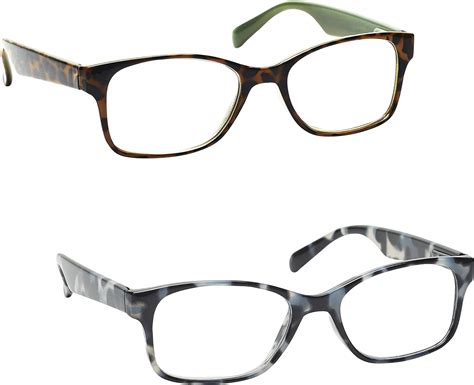 The Reading Glasses Company Brown Mint Green And Grey Tortoiseshell Readers Value 2 Pack Mens