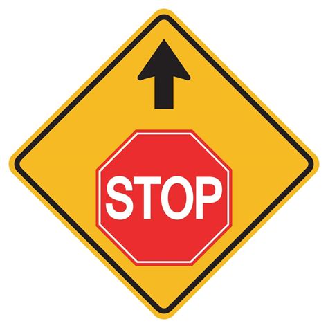 Warning Signs Stop Ahead On White Background 2312668 Vector Art At Vecteezy