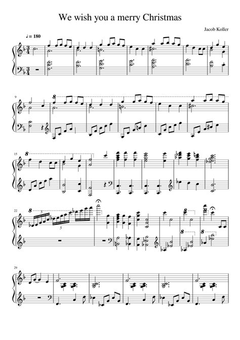We Wish You A Merry Christmas Sheet Music For Piano Solo