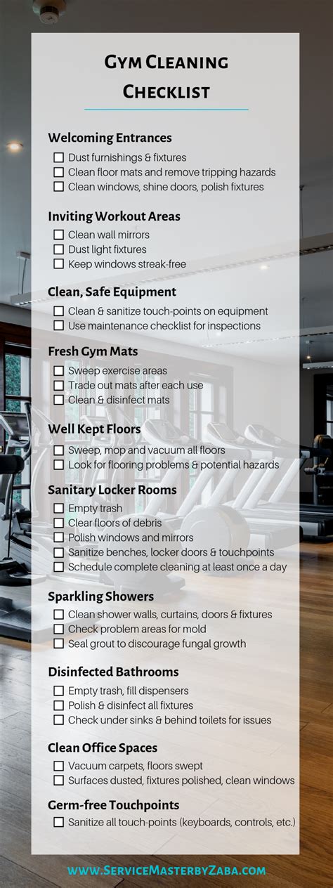 Free Printable Gym Cleaning Checklist Hot Sex Picture