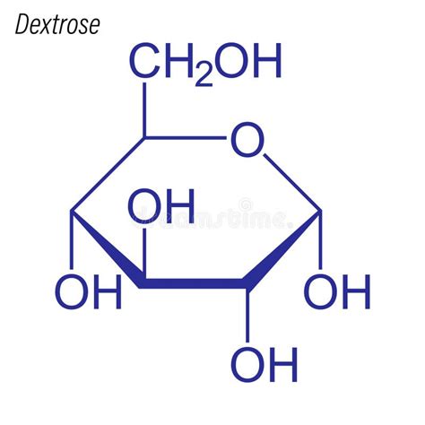 Vector Skeletal Formula Of Dextrose Drug Chemical Molecule Stock