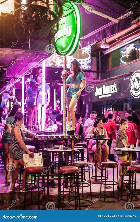 Thailand Nightlife Nightclub Bar With Gogo Pole Dance Girl Editorial