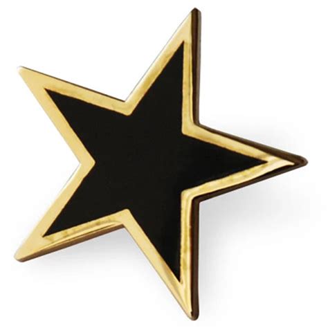 Black Metal Star Lapel Pin Badge Iron Plated Gold Colorpaintsepoxy