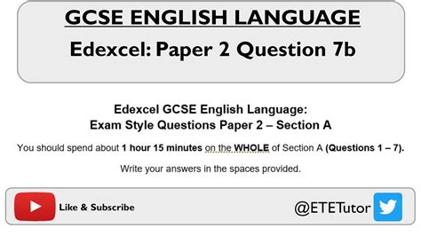 Aqa language paper 2 question 5 (grade 9 student). GCSE English Language Paper 2 Section A: Question 7b ...