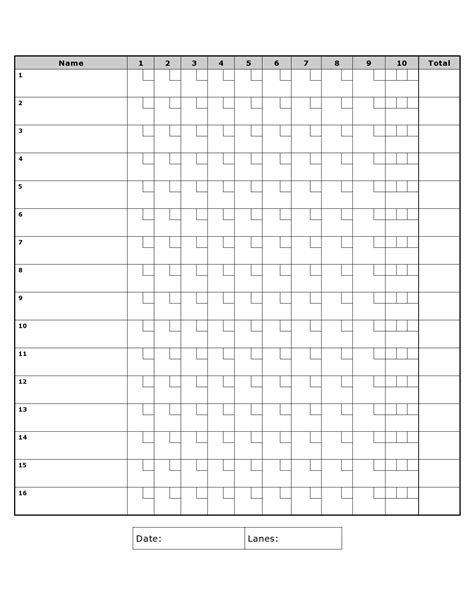 36 Printable Bowling Score Sheet Templates And Examples