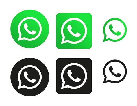 Ensemble Dicônes De Médias Sociaux Whatsapp Logo Vector Vecteur Premium