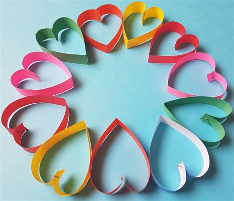 Mothers Day Paper Hearts Wreath Paper Hearts Construction Paper