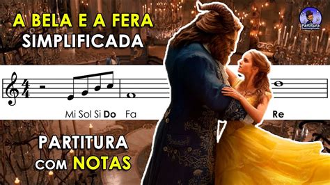 A Bela E A Fera Partitura Notas Para Flauta Doce Violino