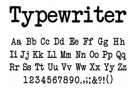 Typewriter Font Svg Vintage Typewriter Font Svg Typewriter Etsy