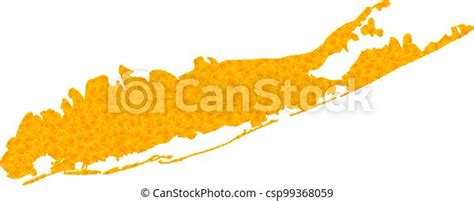 Gold Vector Map Of Long Island Vector Gold Map Of Long Island Map Of
