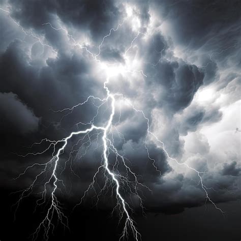 Premium Ai Image Lightning In The Dark Stormy Sky