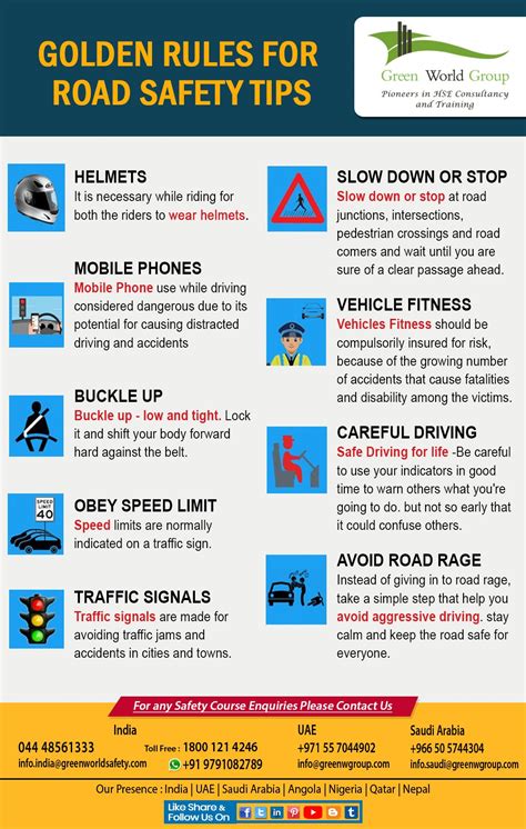 road safety rules and tips can make a great difference in the safety of remember the golden rule