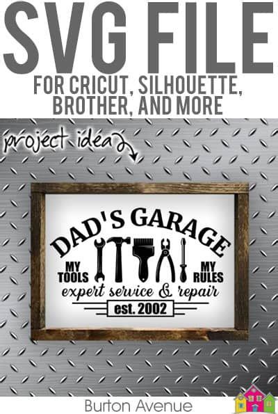 Download Dad's Garage with Tools SVG File - Burton Avenue in 2020 ...