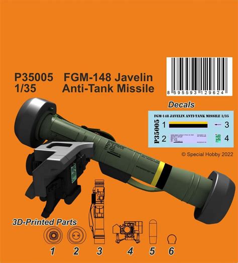 Fgm 148 Javelin Anti Tank Missile 135 Special Hobby Best For Modelers