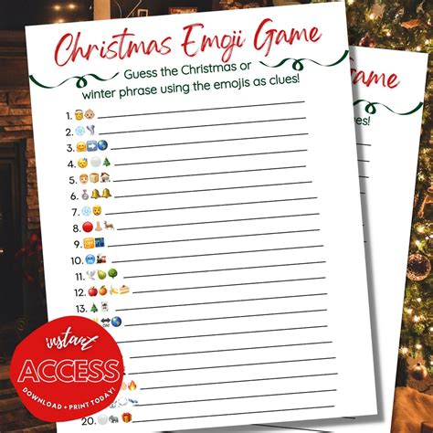 Use This Emoji Printable Christmas Game With Answers For A Fun And Easy