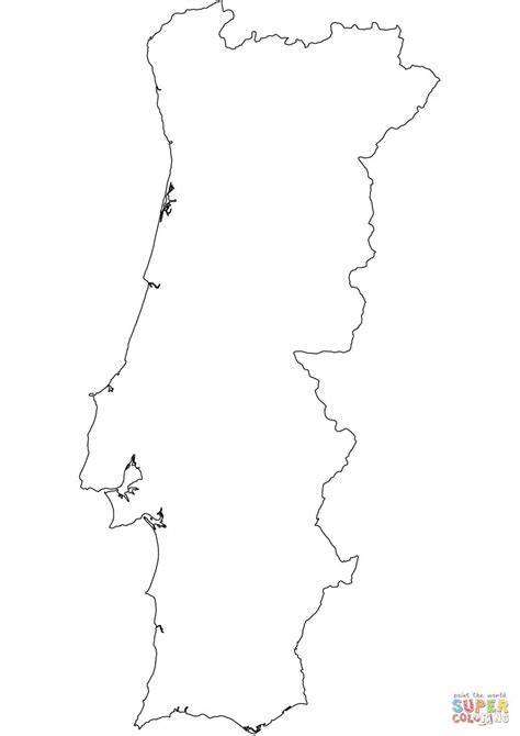 Portugal Outline Map Outline Map Of Portugal Southern Europe Europe