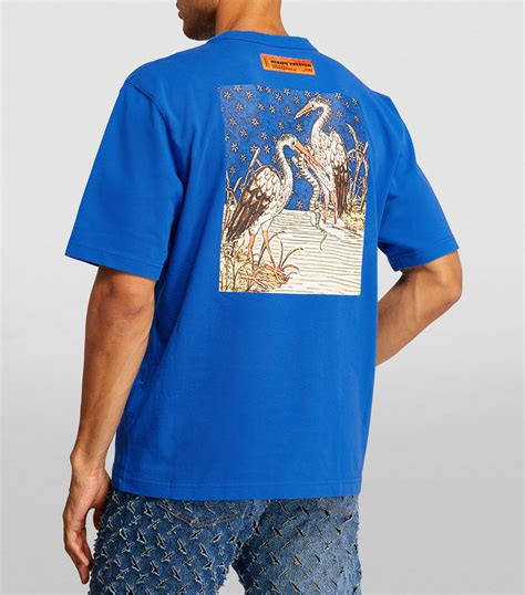 Heron Preston Blue Graphic Heron T Shirt Harrods Uk
