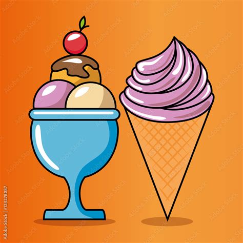 Birthday Celebration Ice Cream Vector Illustration Design Stock Vector