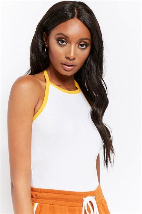 Shop Contrast Self Tie Halter Top For Women From Latest Collection At