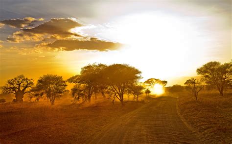 Download Africa Road Sunrise 3840x2160 Resolution Full Hd 2k Wallpaper