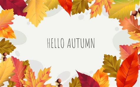 Premium Vector Hello Autumn Text For September Banner